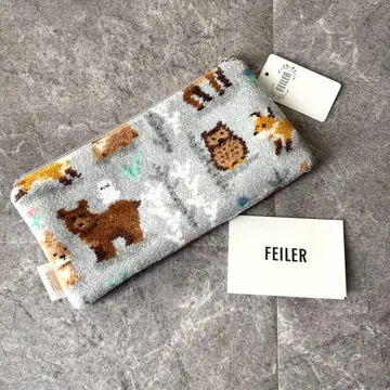 FEILER 플랫 파우치 윈터 애니멀즈 실버 그레이 WEB 한정판