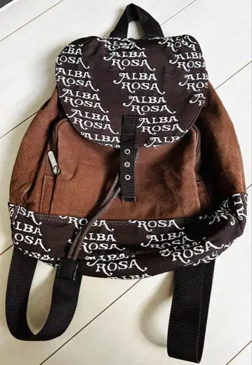 헤이세이 갸루 ALBA ROSA 로고 프린트 백팩