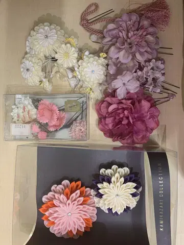 머리 장식 세트 꽃 모티브 츠마미세이