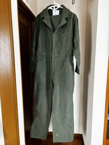 올리브 그린 코튼 오버롤 L 사이즈