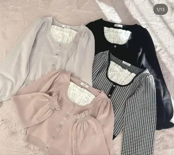 evelyn 하트 비쥬 니트 핑크