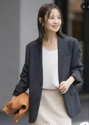 NOBLE 더블 크로스 칼라리스 자켓 38