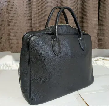 UNITED ARROWS 블랙 가죽 비즈니스 백 지퍼식