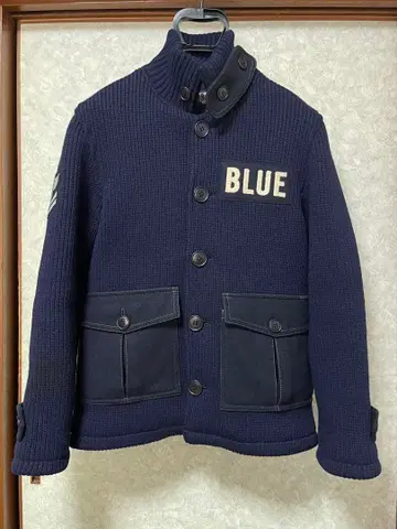 BLUE BLUE 블루블루 압축 울 니트 자켓 네이비 3 L