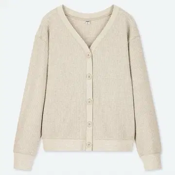 UNIQLO 유니클로 와플 V넥 가디건 (긴팔)