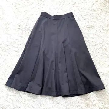 ANAYI 롱 스커트 A라인 플레어 광택 울 최근 S