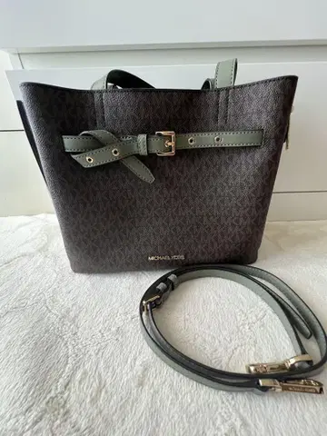 MICHAEL KORS 다크 브라운 x 그린 2way 토트백