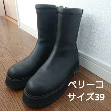 펠리코 부츠 39 26cm 블랙 가죽
