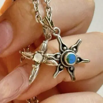 [ silver925 ] 태양과 크로스 목걸이