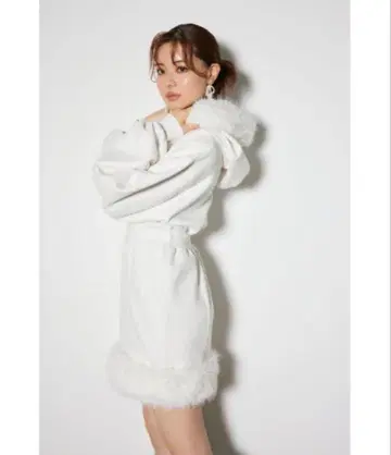 rienda 인조 모피 맨투맨 원피스