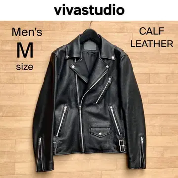 새상품급 vivastudio 라이더 자켓 M 가죽 자켓 카프
