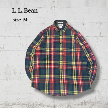 L.L.Bean 슬라이틀리 핏 체크 플란넬 셔츠 M 2000s~