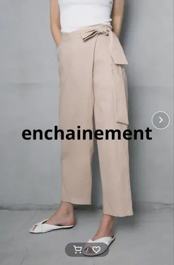 enchainement  리본 포함 베이지 팬츠