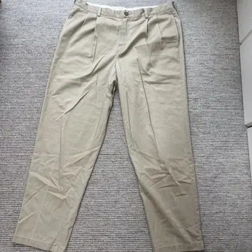L.L.Bean 치노 팬츠 베이지 플리츠 스트레이트 핏