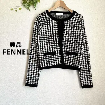 [새상품급] 야마다야 FENNEL 판넬 니트 가디건 화이트 블랙