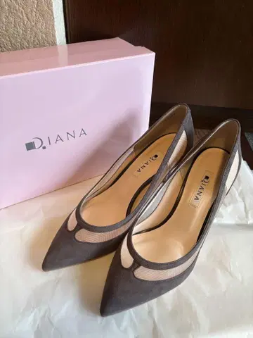DIANA 그레이 스웨이드 펌프스
