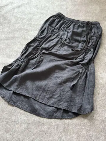 harube/리투아니아 린넨 100% 린넨 블랙 롱 스커트