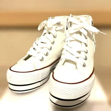 화이트 하이컷 스니커즈 10cm 통굽