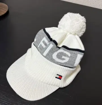 TOMMY HILFIGER 니트 캡 골프 화이트 폼폼 새상품급