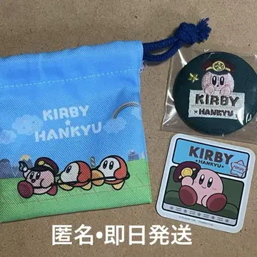 별의 커비 x 한큐 기차 미니 복조리 캔뱃지 스티커 3종 세트