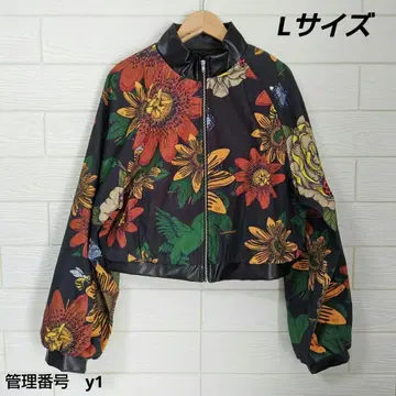 봄버 자켓 꽃무늬 다크 블루 블루종 집업 가을 겨울 봄