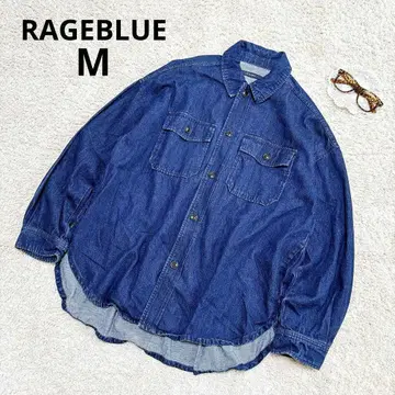 레이지블루 오버 사이즈 데님 셔츠 자켓 루즈핏 M 인디고