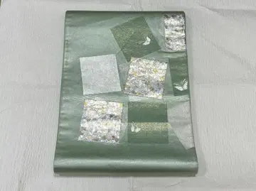 후쿠로 오비 c-6 오타이코 패턴 금 은박 나비 새상품급 중고