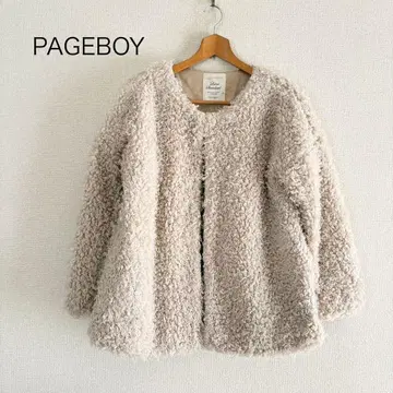 PAGEBOY 페이지 보이 푸들 퍼 보아 자켓 베이지