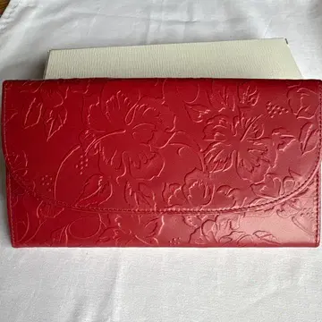 리베르테 REPRITE 플라워 엠보싱 레드 장지갑