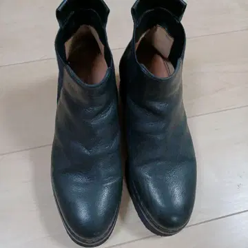 RORERTO DEL CARLO 블랙 가죽 사이드 고어 숏부츠