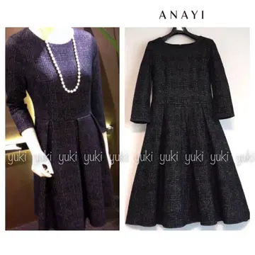 ANAYI 글렌체크 플레어 원피스