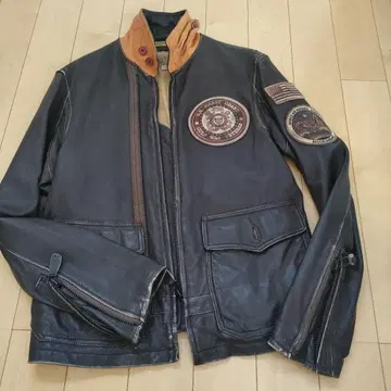 수회만 착용*avirex 아비렉스 가죽 자켓 레이저 자켓 L