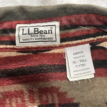 L.L.Bean 90s XL 톨 레어 아즈텍 패턴 안감 플란넬 셔츠 자켓