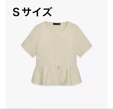 자라 ZARA 페플럼 숏 슬리브 니트 자켓 페플럼 니트