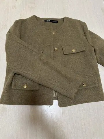 ZARA 노카라 트위드 자켓