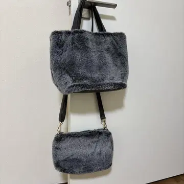 그레이 퍼 토트백과 숄더백 세트