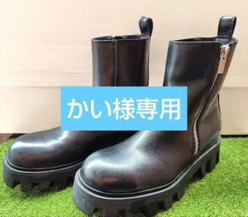 ZARA 사이드 고어 부츠 청키 밑창 블랙 가죽
