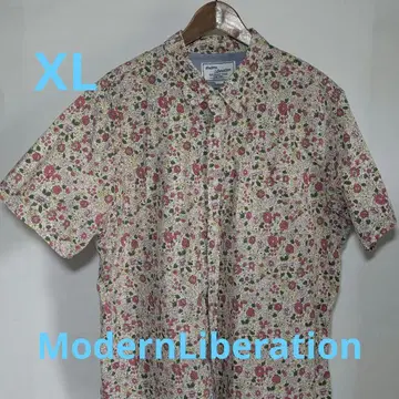 Modern Liberation 꽃무늬 반팔 셔츠 XL