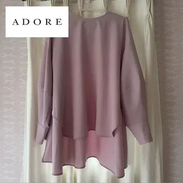 ADORE 38 긴팔 쉬폰 셔츠 핑크
