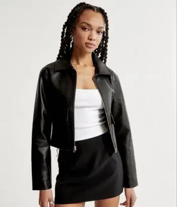 아바클로 Abercrombie&Fitch 크롭 가죽 자켓