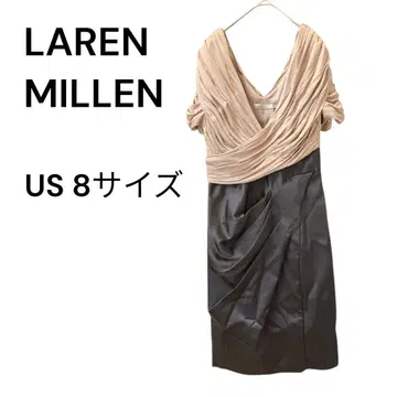 새상품 LAREN MILLEN 드레이프 원피스 US 8 L 베이지