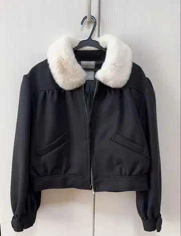 Ank Rouge 퍼 카라 ZIP 블루종