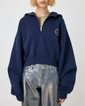 MOUSSY HALF ZIP LOGO 후디