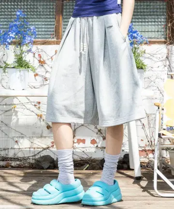 도트 물방울 하프 팬츠