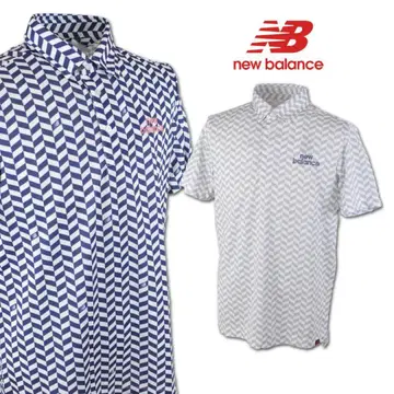 [ 거의 미사용 ] New Balance 네이비 지그재그 피케 셔츠