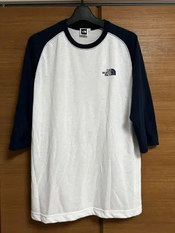 THE NORTH FACE 7부 소매 티셔츠 화이트/네이비