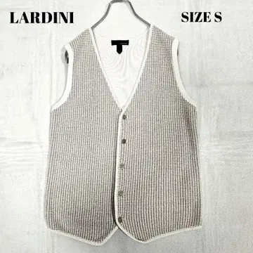 컨디션 최상 라르디니 베스트 지레 하운드투스 체크 이탈리아제 베이지 S