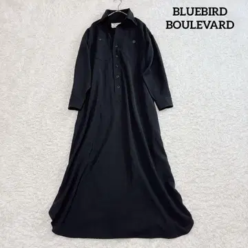 새상품급 블루버드 블루버드 셔츠 원피스 맥시 길이 S 블랙