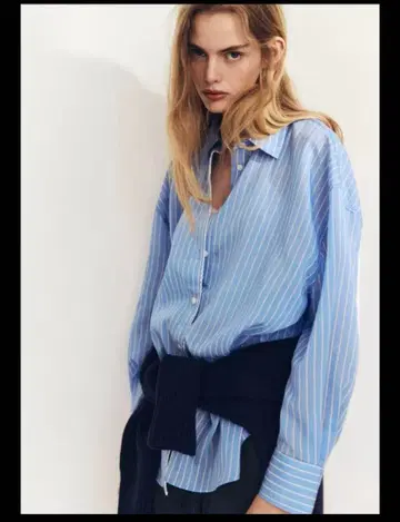 ZARA 스트라이프 오버 사이즈 포플린 셔츠 자라 셔츠