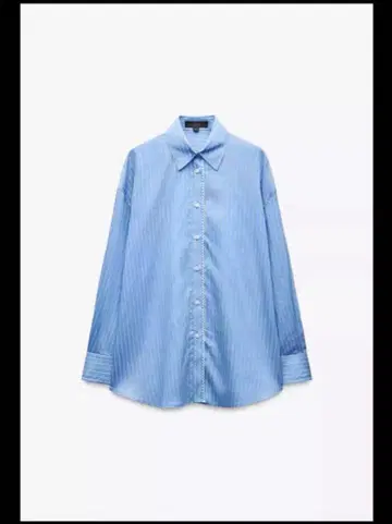 ZARA 스트라이프 오버 사이즈 포플린 셔츠 자라 셔츠